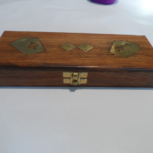 Wooden Playing Card Box Decorative Showpiece - Image 3