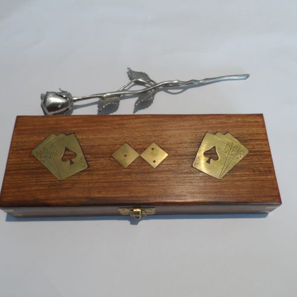 Wooden Playing Card Box Decorative Showpiece - Image 8