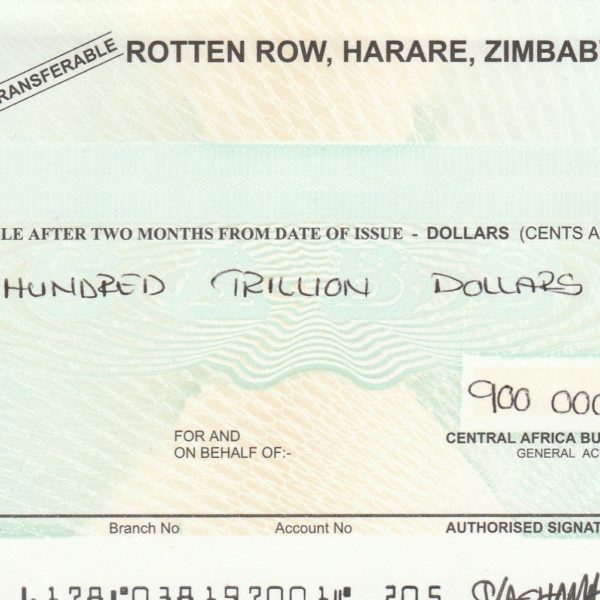 Zimbabwe 9 Hundred Trillion