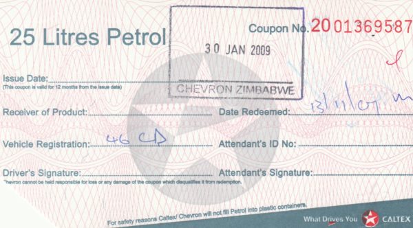 Zimbabwe gas coupon