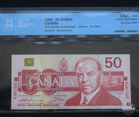 Bank of Canada Specimen $50
