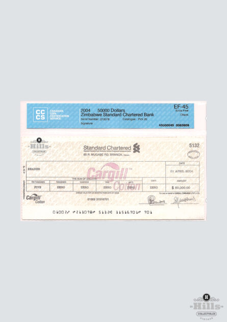 2004 Zimbabwe $50,000 Cargill Cotton Cheque-main