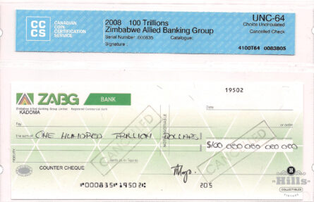 Zimbabwe 100 Trillion Dollars