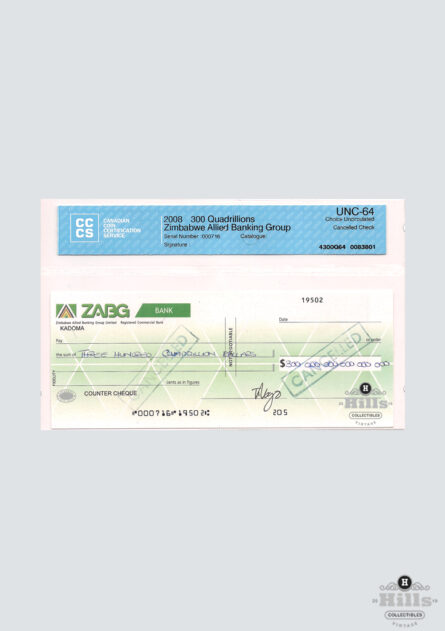 Zimbabwe 300 Quadrillion Dollars